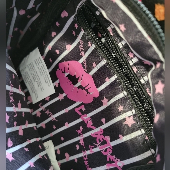 Luv Betsy by Betsy Johnson Rainbow Stripes Positive Verbage Small Backpack NWOT - Picture 2 of 8